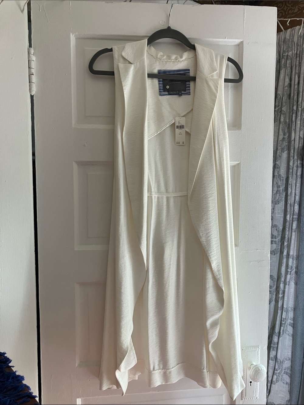 Anthropologie White Sleeveless Jacket